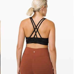 Lululemon Athletica (10) Black Camo “Energy” Sports Bra- Medium Support C/D Cup